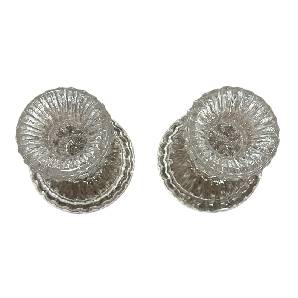Set of 2 DePlomb 24% Lead Crystal Candle Holders - Picture 5 of 11